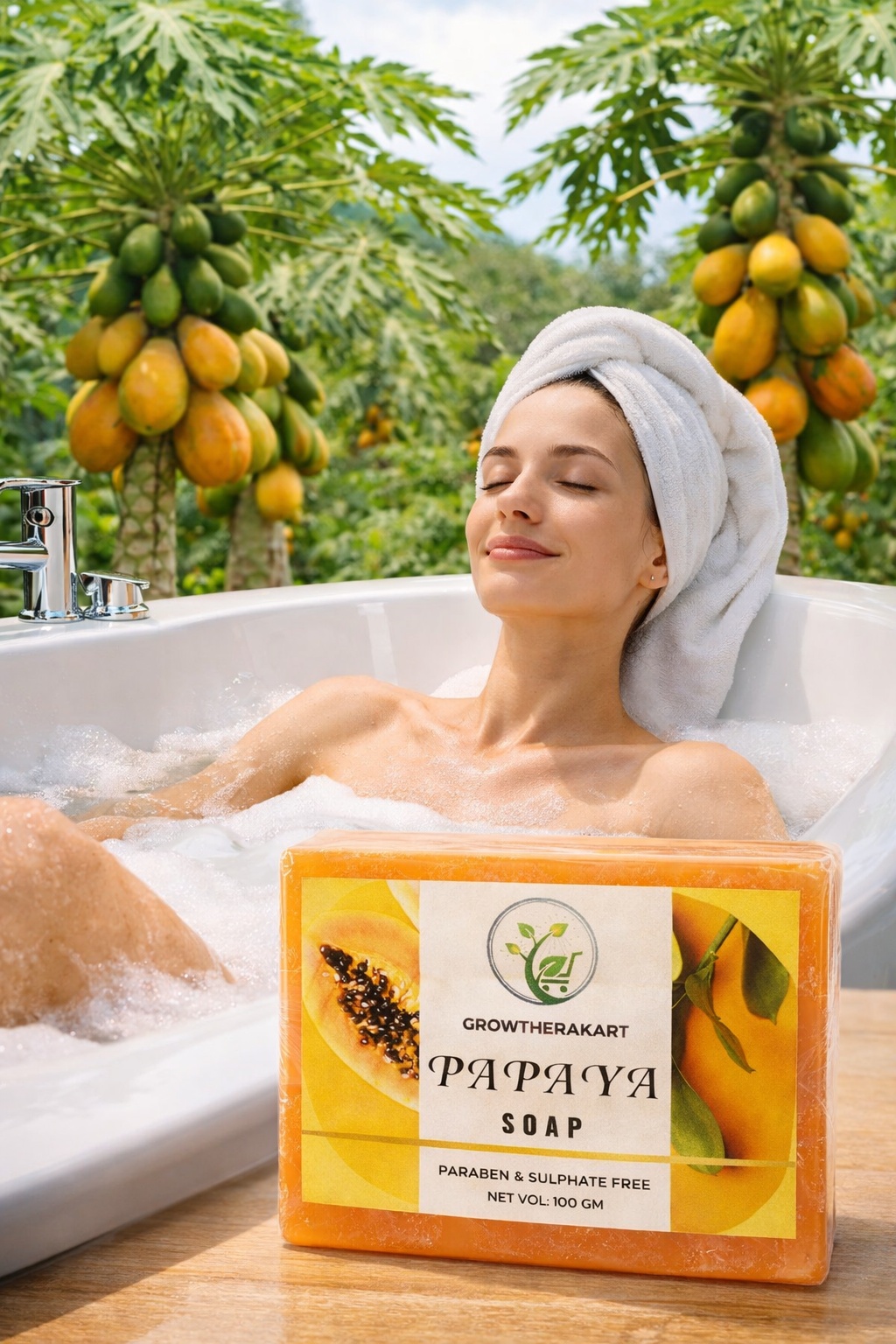 GROWTHERAKART  PAPAYA SOAP(100GM)