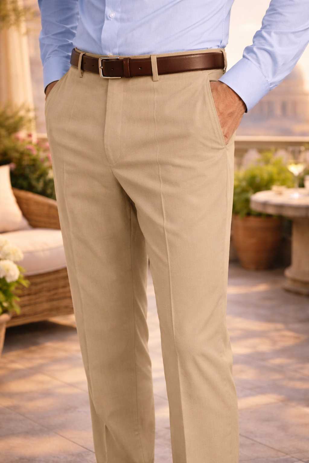 ONEFIT MEN'S FORMAL TROUSER BEIGE