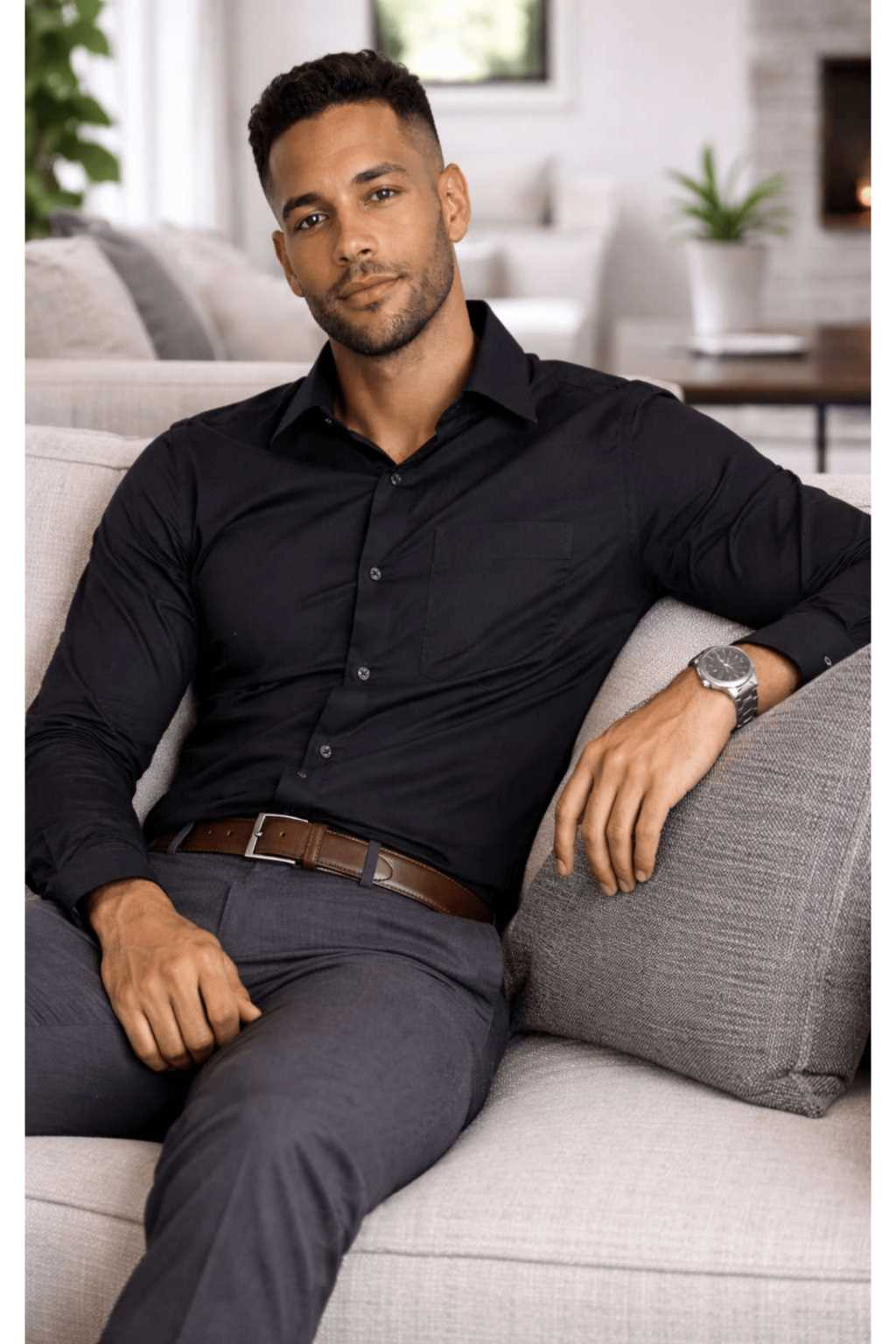 ONEFIT MENS FORMAL SHIRT BLACK