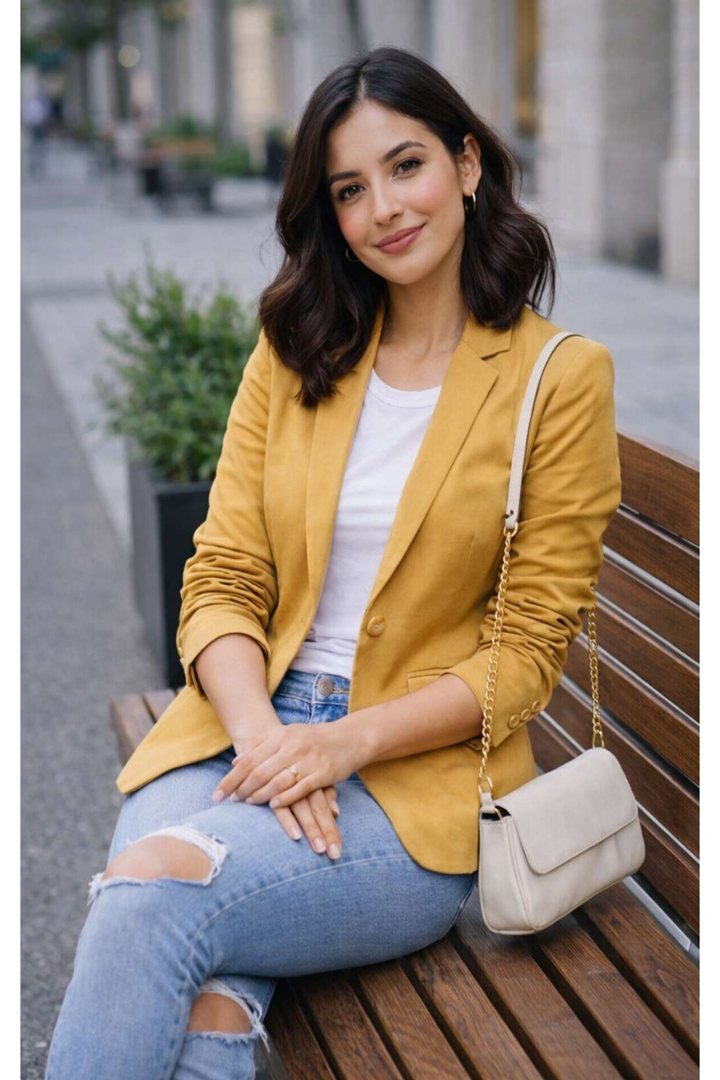 ONEFIT WOMEN'S BLAZER MUSTARD COLOUR