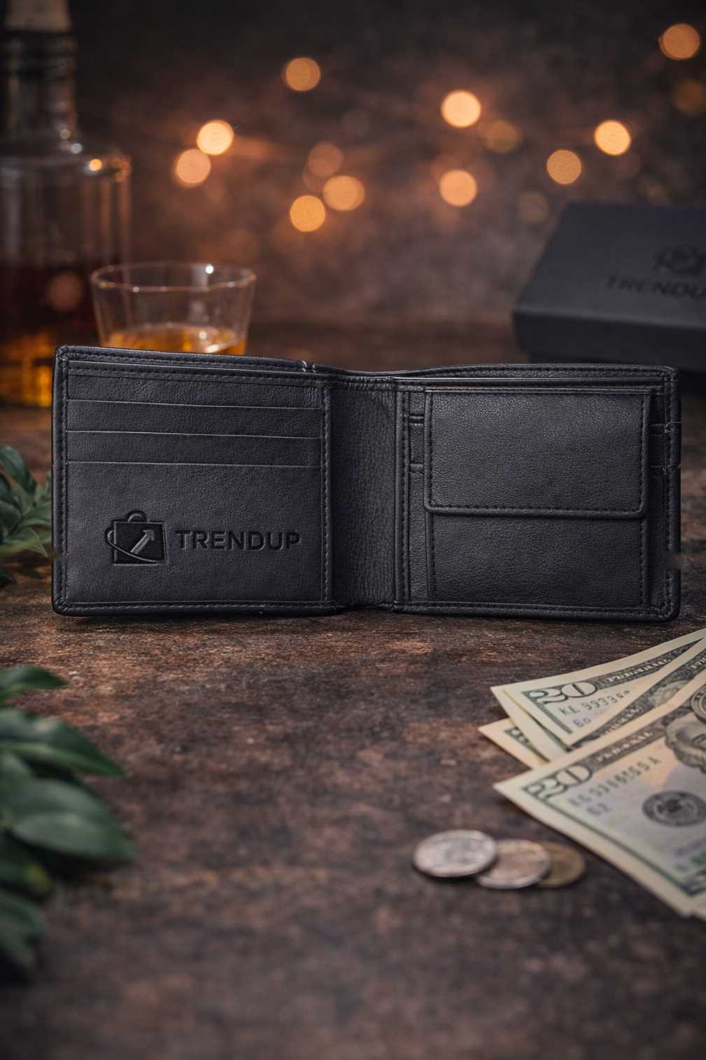 TRENDUP MEN'S LEATHER WALLET BLACK