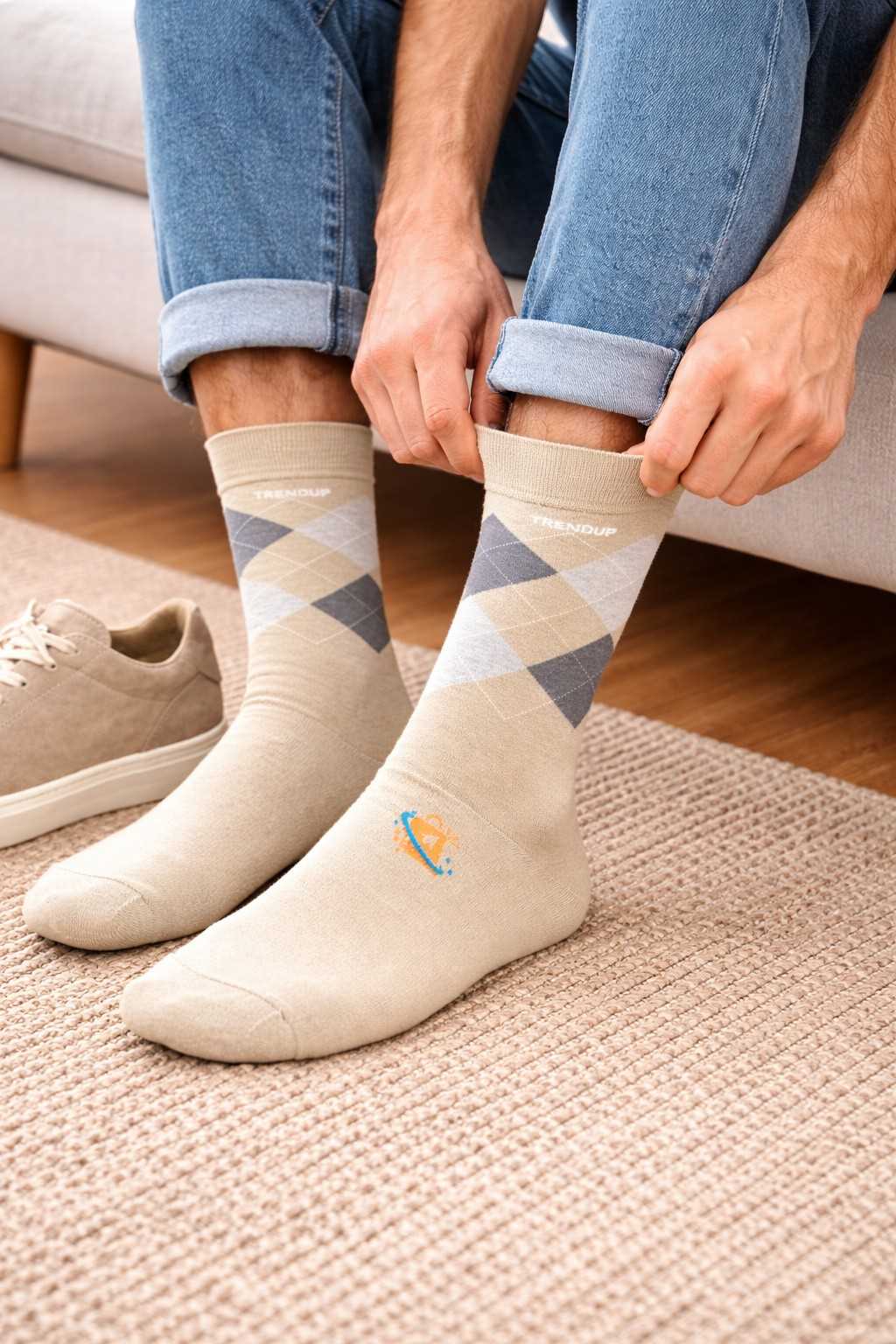 TRENDUP MENS  SINGAL PAIR BEIGE