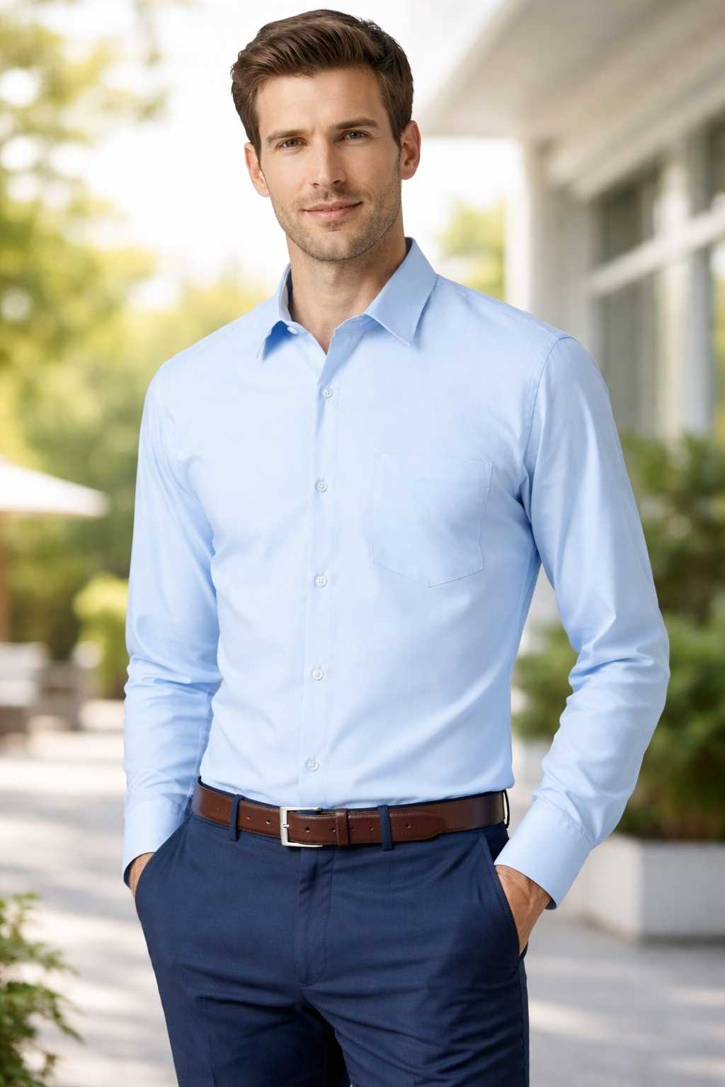 MONOFIT MENS FORMAL SHIRT SKY