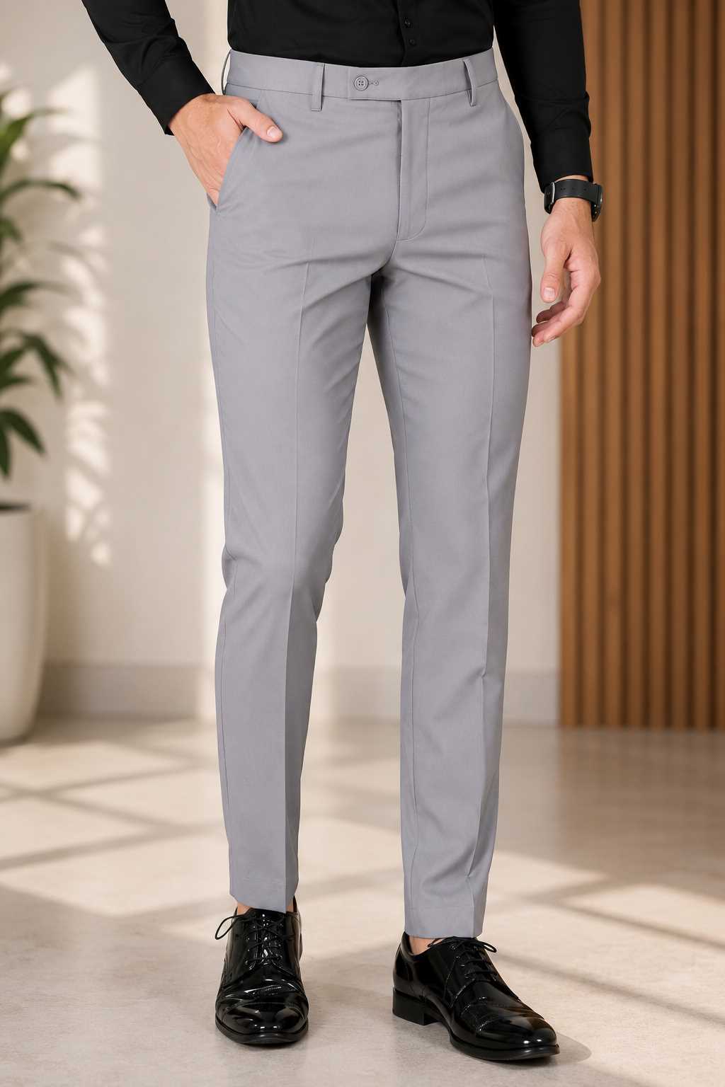 MONOFIT MEN'S FORMAL TROUSER STEEL GREY