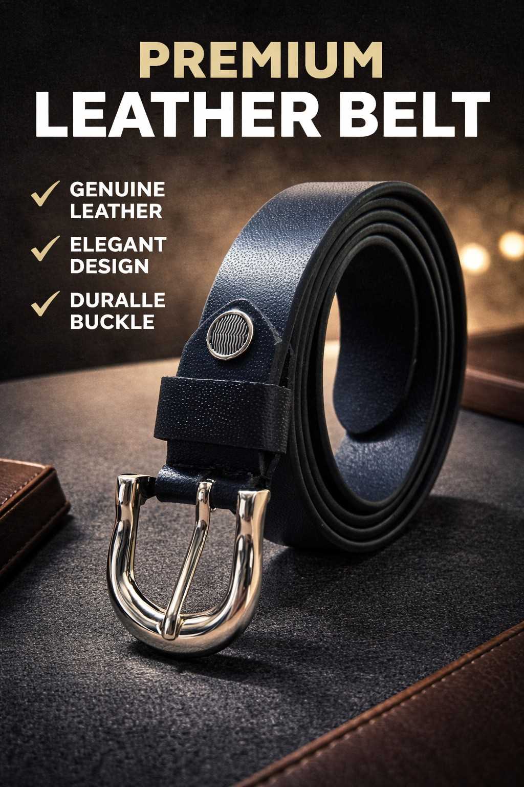 TRENDUP WOMEN'S BELT BLACK (LEATHER)