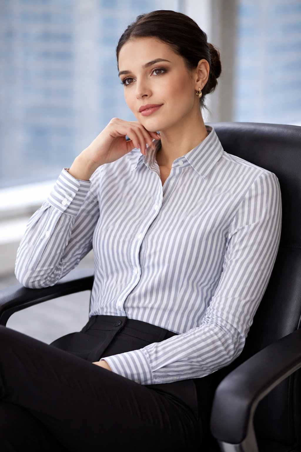 MONOFIT GIRL'SFULLSLEEVESHIRT GRAYSTRIPE