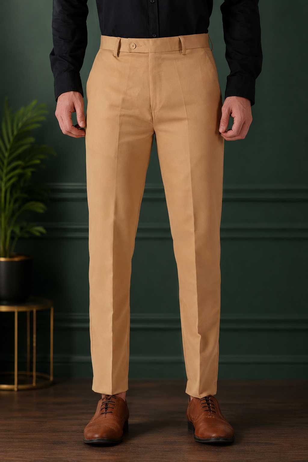 MONOFIT MEN'S FORMAL TROUSER CAMEL BROWN