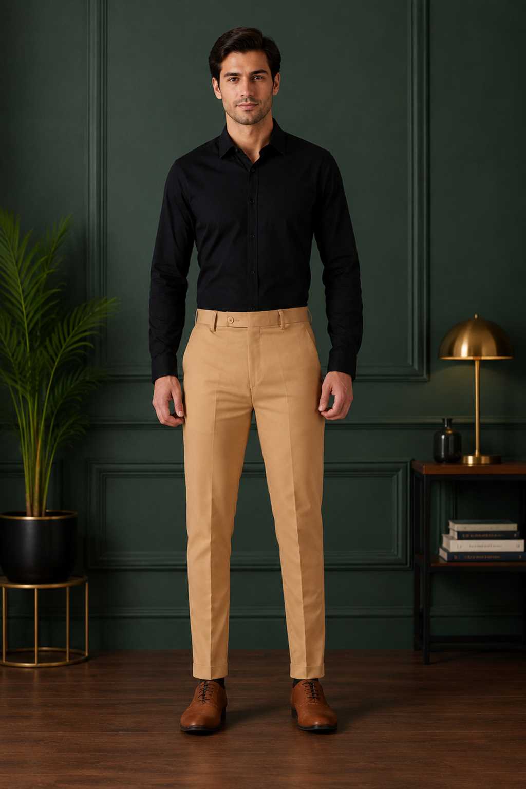 MONOFIT MEN'S FORMAL TROUSER CAMEL BROWN