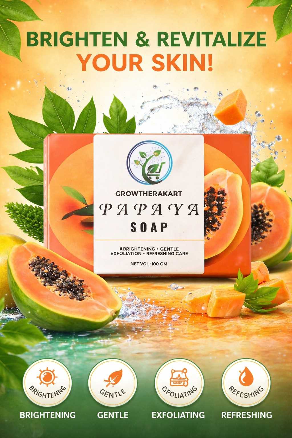 GROWTHERAKART  PAPAYA SOAP(100GM)